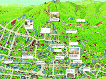 Санаторий «Красные камни» Кисловодск — карта расположения