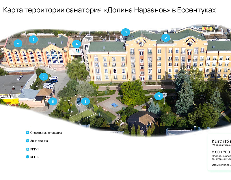 Санаторий «Долина Нарзанов» Ессентуки. Карта территории Санаторий «Долина Нарзанов» Ессентуки. Карта территории