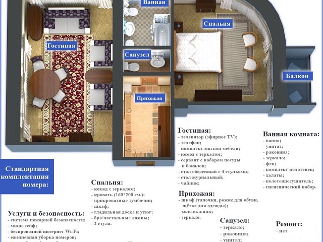 Санаторий «им. Горького», Кисловодск. 2-комнатный номер «Люкс»