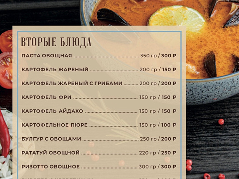Спа-отель «Курортный» г. Ессентуки. Меню