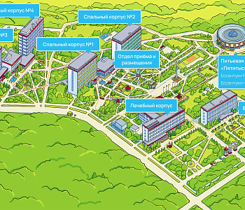 Санаторий «Виктория» Ессентуки. Карта территории санатория