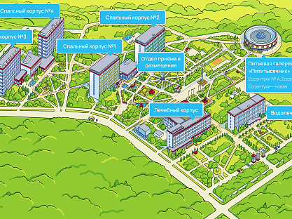 Санаторий «Виктория» Ессентуки. Карта территории санатория