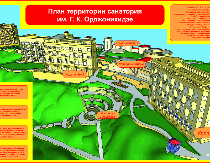 Санаторий «им. Г.К. Орджоникидзе», Кисловодск. План