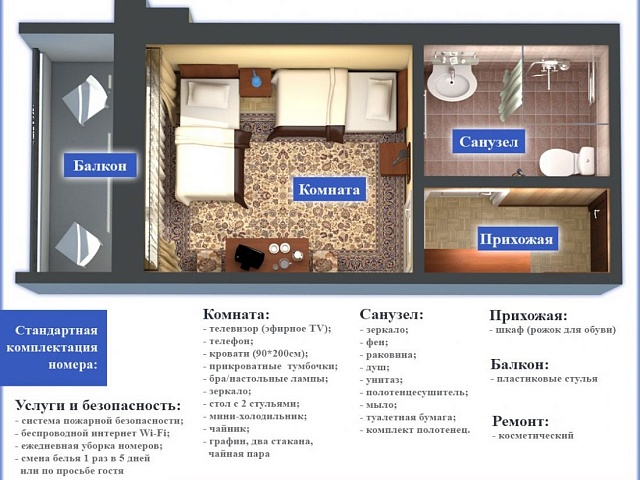 Санаторий «им. Горького», Кисловодск. 2-местный номер