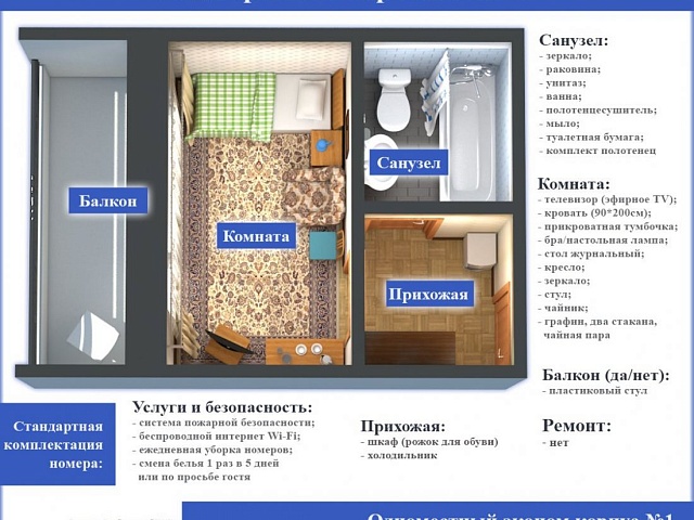 Санаторий «им. Горького», Кисловодск. 1-местный номер «Эконом»